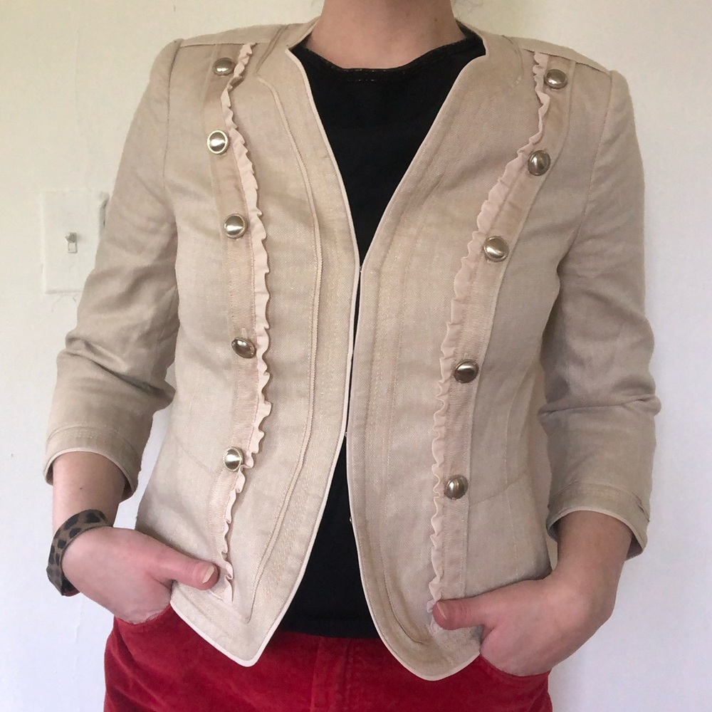 White House Black Market Tan Blazer - Picture 3 of 6